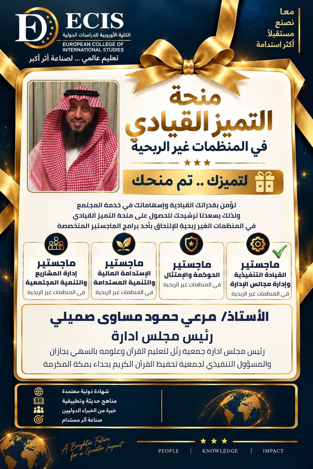 الأستاذ: مرعي حمود مساوى صميلي — رئيس مجلس إدارة جمعية رتّل لتعليم القرآن وعلومه بالسهي بجازان