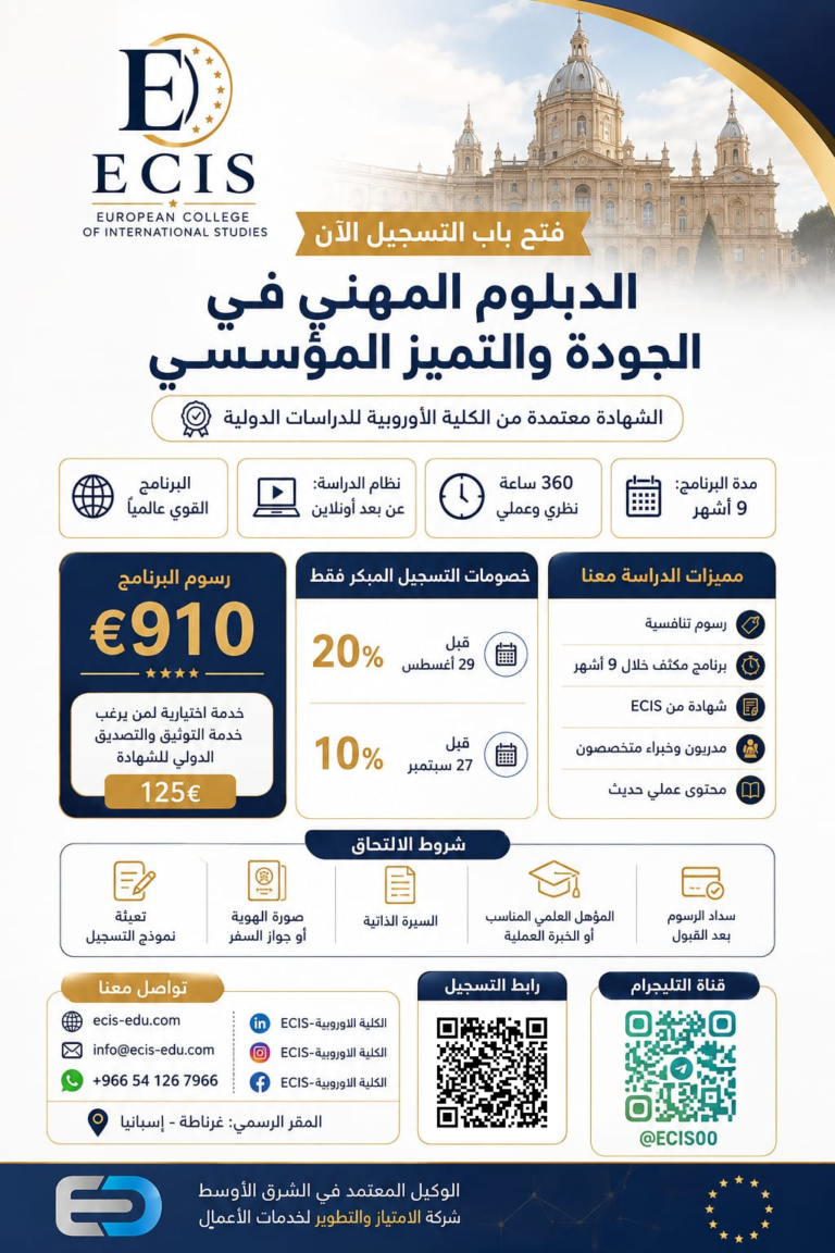 الدبلوم المهني في الجودة والتميز المؤسسي