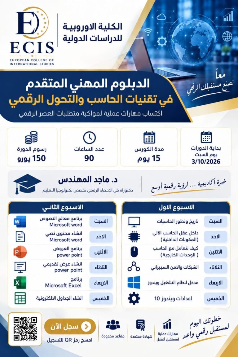 الدبلوم المهني المتقدم في تقنيات الحاسب والتحول الرقمي